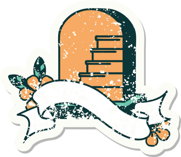 Bir insan tarafından çizilmiş mezar taşının sancağı olan eski bir etiket.