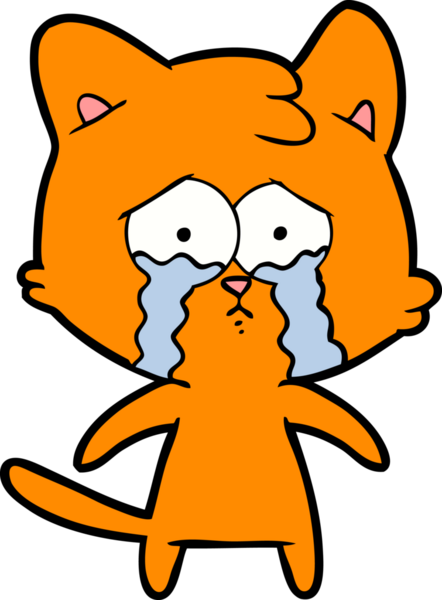 Bir insan tarafından çizilmiş çizgi film kedisi.