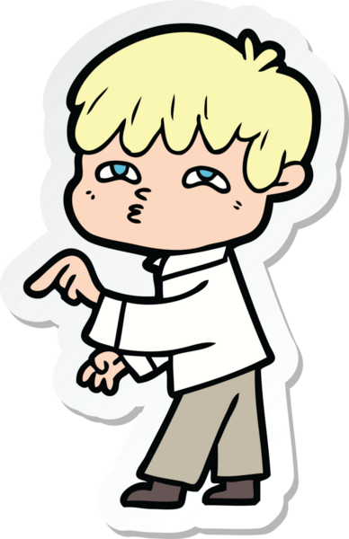 Bir insan tarafından çizilmiş garip bir adamın çıkartması.