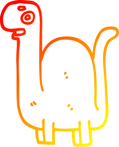 Bir insan tarafından çizilmiş tarih öncesi bir dinozorun sıcak çizgi çizimi