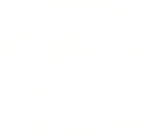 Bir insan tarafından çizilen Komik Köpek Tebeşiri