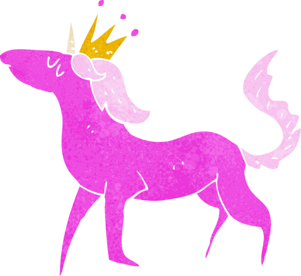 Bir insan tarafından çizilmiş tek boynuzlu at çizgi filmi.