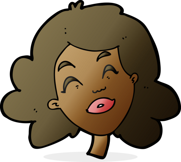 Bir insan tarafından çizilmiş mutlu kadın yüzü.