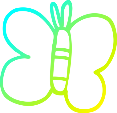 Bir insan tarafından çizilen kelebeğin soğuk gradyan çizgisi.