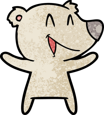 Bir insan tarafından çizilmiş gülen ayı çizgi filmi.