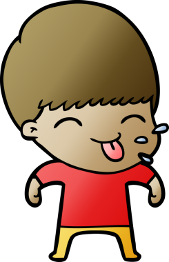 Bir insan tarafından çizilmiş komik çizgi film çocuğu.