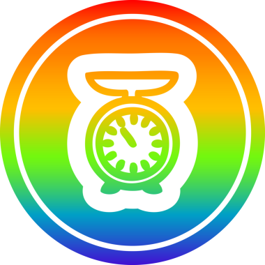 Bir insan tarafından çizilmiş gökkuşağı gradyan ölçekli dairesel simge