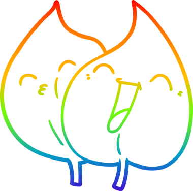 gökkuşağı gradyan çizimi bir insan tarafından çizilmiş komik bir çizgi film yaprakları