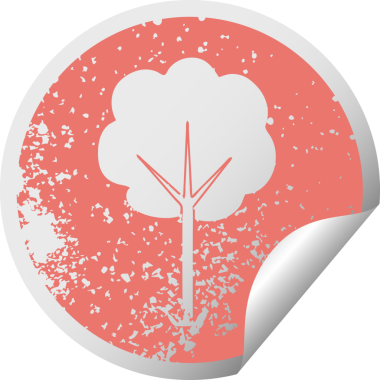 Bir insan tarafından çizilmiş sıkıntılı dairesel soyulan ilginç sembol ağacı.