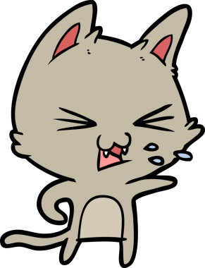 Bir insan tarafından çizilmiş kedi tıslaması.