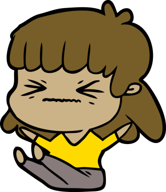 Bir insan tarafından çizilmiş kızgın bir kız.