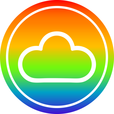 Gökkuşağı gradyan bir insan tarafından çizilmiş hava bulutu dairesel simgesi