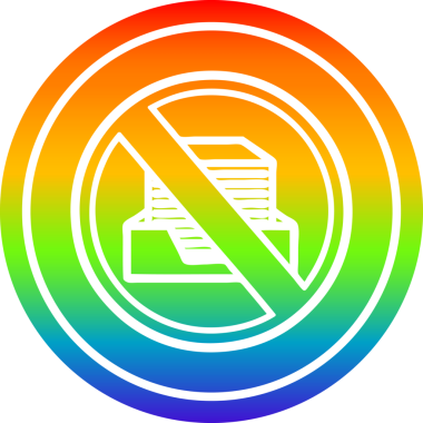 bir insan tarafından çizilmiş gökkuşağı gradyan ofis kağıdı olmayan dairesel simge
