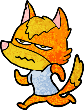 Bir insan tarafından çizilmiş kızgın tilki çizgi film karakteri