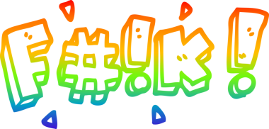 Gökkuşağı gradyan çizgi çizimi bir insan tarafından çizilmiş yemin sözcüğü