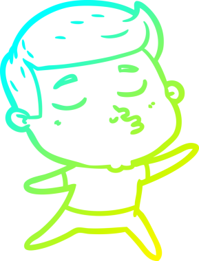 Çizgi film mankeni bir adamın insan tarafından çizilmiş soğuk gradyan çizimi.