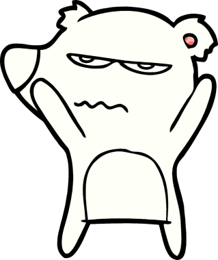 Bir insan tarafından çizilmiş kutup ayısı karikatürü