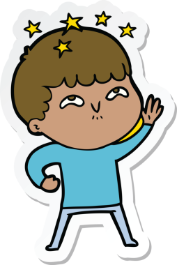 Bir insan tarafından çizilmiş bir karikatür çıkartması.