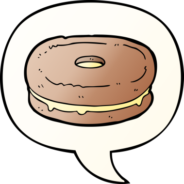 bir insan tarafından çizilmiş düzgün eğimli konuşma baloncuklu çizgi film bisküvisi