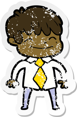 Bir insan tarafından çizilmiş mutlu bir çocuğun sıkıntılı çıkartması.