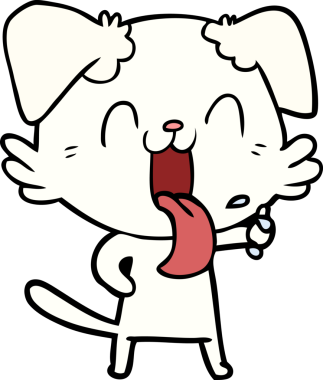 Bir insan tarafından çizilmiş nefes nefese bir köpek.