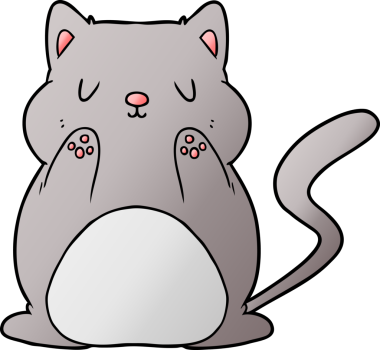 Bir insan tarafından çizilmiş çizgi film kedisi.