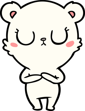 Bir insan tarafından çizilmiş barışçıl karikatür kutup ayısı