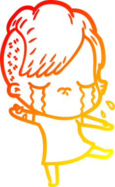 Bir insan tarafından çizilmiş, ağlayan bir çizgi film çizimi.