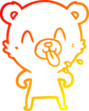 Bir insan tarafından çizilmiş kaba bir çizgi film ayısının sıcak çizgi çizimi