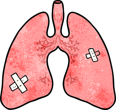 Bir insan tarafından çizilmiş karikatür ciğerleri.