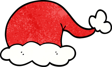 Bir insan tarafından çizilmiş karalama Noel Baba şapkası.