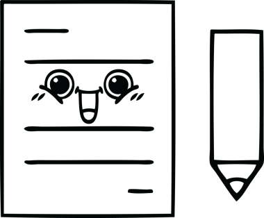 Bir insan tarafından çizilmiş bir test kağıdının çizgi çizimi