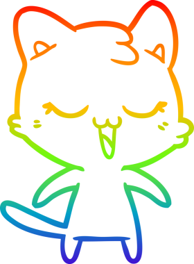 gökkuşağı gradyanı çizimi bir insan tarafından çizilmiş çizgi film kedisi