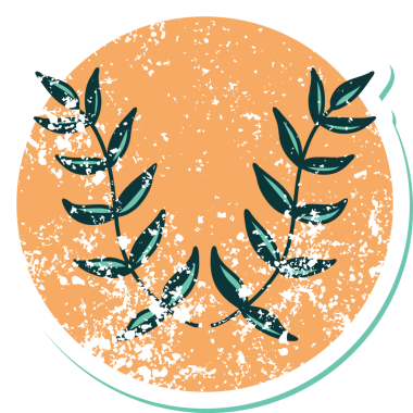 Bir insan tarafından çizilmiş defne defne resminin sembolik bir dövmesi var.