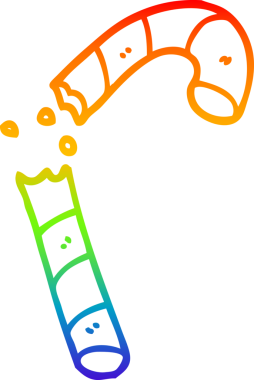 Bir insan tarafından çizilmiş pembe şeker kamışının çizimi.