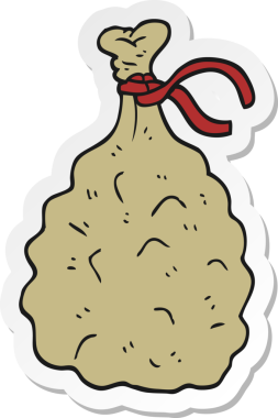 Bir insan tarafından çizilmiş bir karikatür çuvalı.