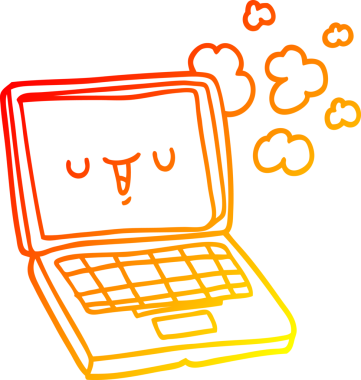 Bir insan tarafından çizilmiş bir çizgi bilgisayarın sıcak gradyan çizimi