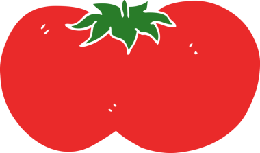 Bir insan tarafından çizilmiş kocaman bir domates.