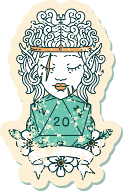 Retro Dövme Tarzı Bir insan tarafından çizilmiş 20 zarlı barbar karakter