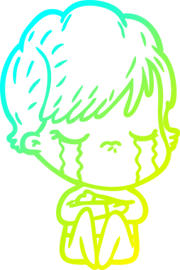 Bir insan tarafından çizilmiş ağlayan bir karikatür çizimi.