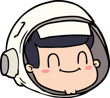 Bir insan tarafından çizilmiş astronot yüzü.