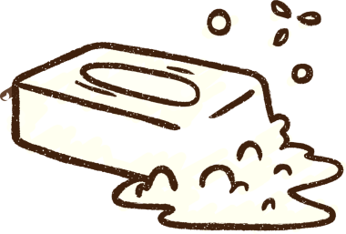 Bir insan tarafından çizilmiş sabun tebeşiri.