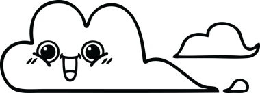 Bir insan tarafından çizilmiş bulutların çizgi çizimi