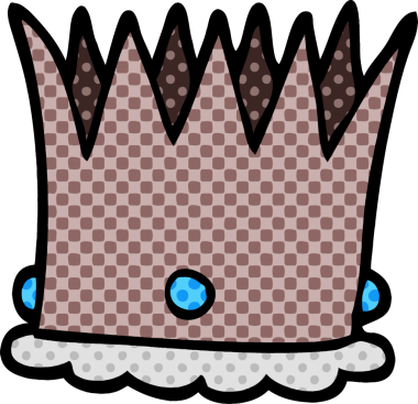 Bir insan tarafından çizilmiş gümüş taç.