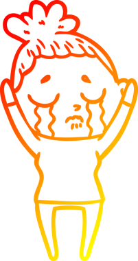 Bir insan tarafından çizilmiş, ağlayan bir karikatür çizimi.