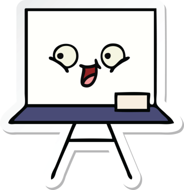 Bir insan tarafından çizilmiş beyaz bir karikatür çıkartması.