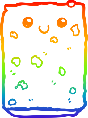 gökkuşağı gradyan çizimi bir insan tarafından çizilmiş bir çizgi film bisküvisi