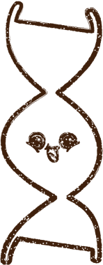Bir insan tarafından çizilen DNA Strand Kömürü Çizimi