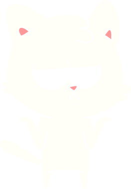 Sıkıcı düz renkli çizgi film kedisi bir insan tarafından çizildi