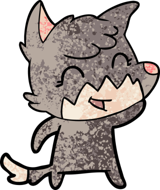 Bir insan tarafından çizilmiş mutlu çizgi film tilkisi.